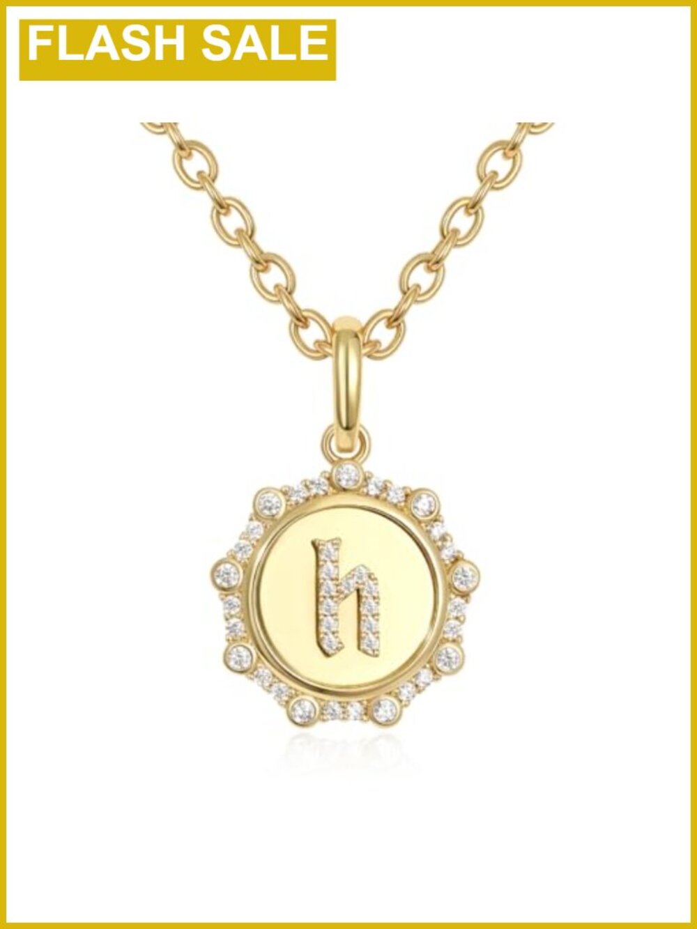 KissYan Initial Necklace for Women with Cubic Zirconic Letter Pendant